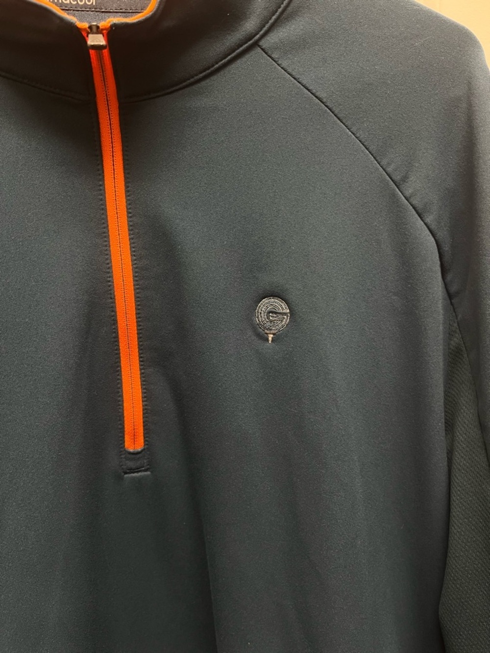 Adidas Golf Men's Large Blue(Teal) & Orange Quarter Zip Climacool Pullover - Picture 3 of 10